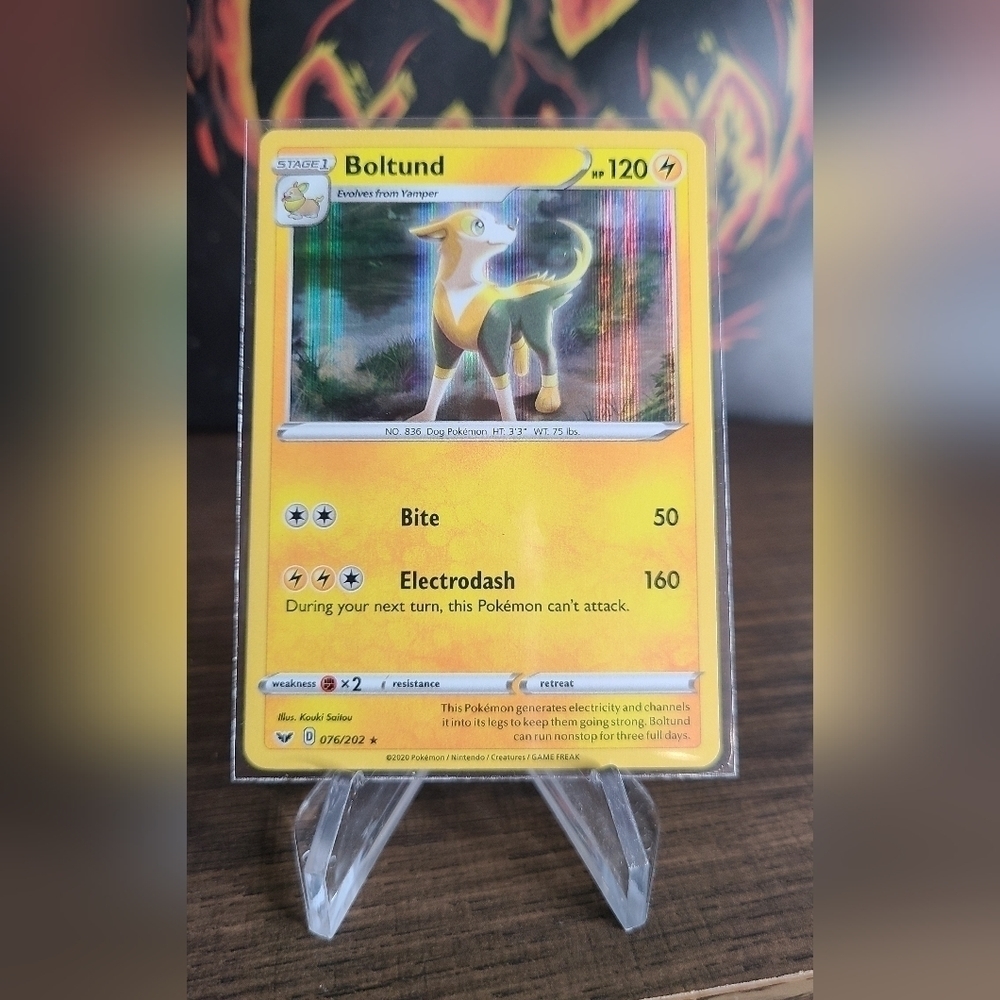Boltund 76/202 Holo Rare Sword & Shield Pokemon TCG 2020